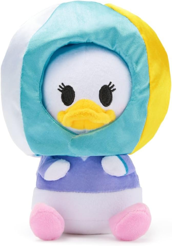 Disney Store Official Mini Mix-Its Plushies – Daisy Duck - Cute Stuffed Animals - Mix & Match Detachable Hats - Hook and Loop Strap - Plush Toys for Kids and Collectors, 7 Inch