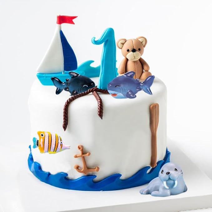 50PCS Mini Ocean Animals Figurines Ornaments Resin Sea Animal Tiny Resin Figurines for Fish Tank Decorations Birthday Party Favor Garden Accessories Gift (Walrus)