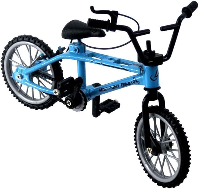 1/18 Scale Mini Diecast Mountain Bike, Finger Bicycle Model, Desktop Decor Art Craft (Blue)
