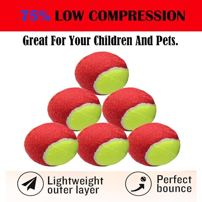LIYUANBAIHUO Tennis Balls Low Compression Stage Tennis Ball for Beginners Youth Kids Training Practicing for Easy Transport