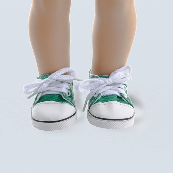 10 Pairs of 18-Inch Doll Shoes, BOSOIRSOU 2.75in Boots, Dance Shoes, Sandals, Casual Shoes, Canvas Shoes for 18" Dolls Accessories