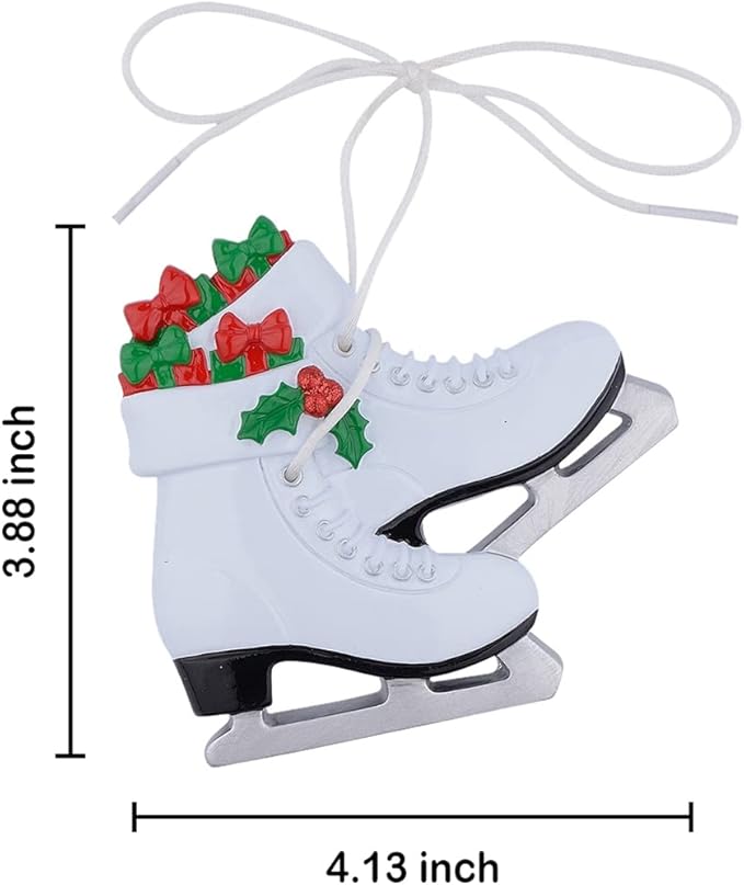 Girl's Ice Skating Shoes Personalized Christmas Ornament Figure Skate Christmas Keepsake Gifts for Ice Hockey Players