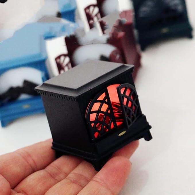 Dollhouse Decoration Accessories, 1:12 Dollhouse Simulation 1 Pc Mini Bright Fireplace Christmas Decoration