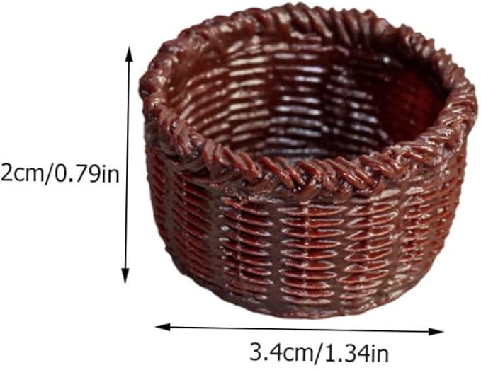 Totority Mini Basket Model 3Pcs Resin Miniature Dollhouse Baskets Creative Storage Ornament for 1 12 Scale Mini House Decor Accessories
