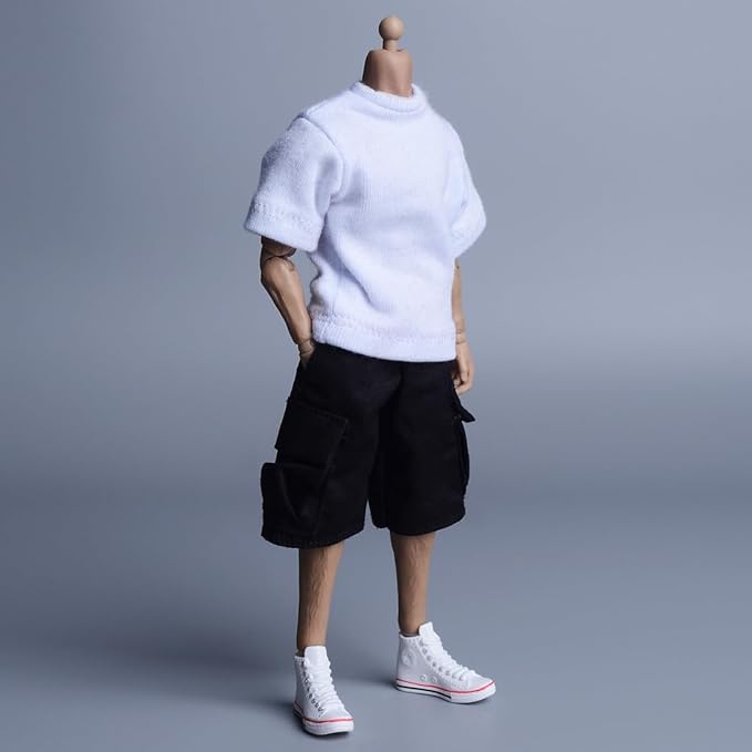 Meetoget 1/12 Scale Male Figure Doll Daily Sports Canvas Shoes Action Figure PU002US,White