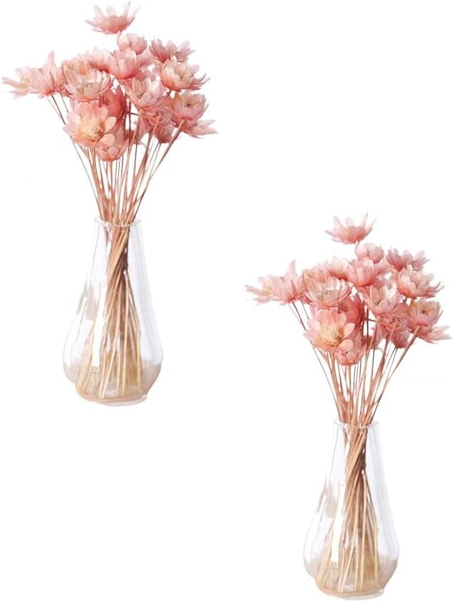 2 Pcs Pink Miniature Dollhouse Flower Vase,1/12 Scale Miniature Accessories Decor, Doll House Mini Flower Bowl Elegant Decoration for Mini Scene,Mini Bowl Decoration Dollhouse Décor