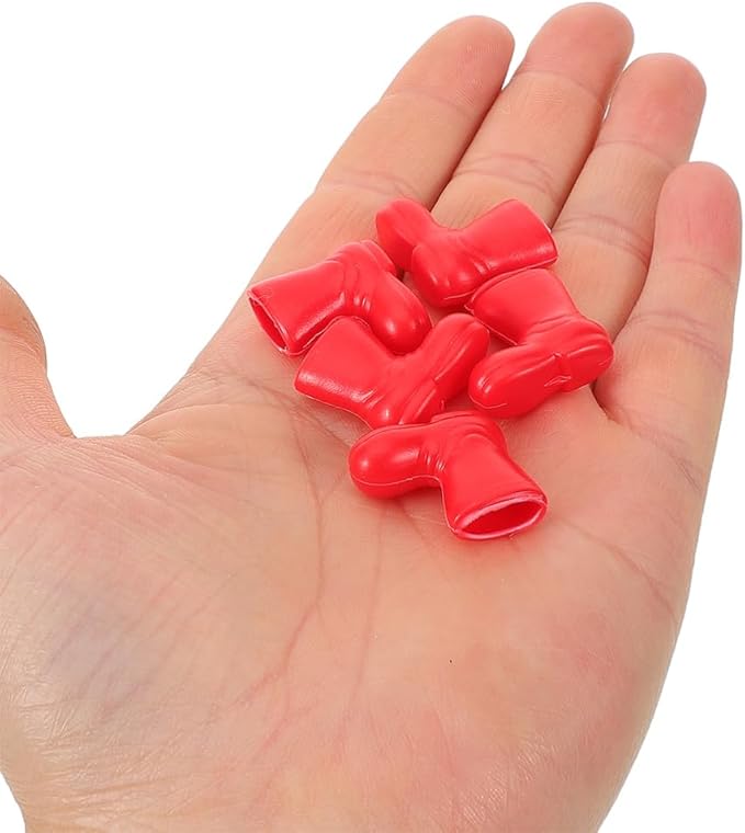 BESPORTBLE Mini Santa Claus Shoes 100 Pcs of Santa Boots, Mini Shoes Model for Crafts Christmas Dollhouse Table Centerpiec Decorations, Red