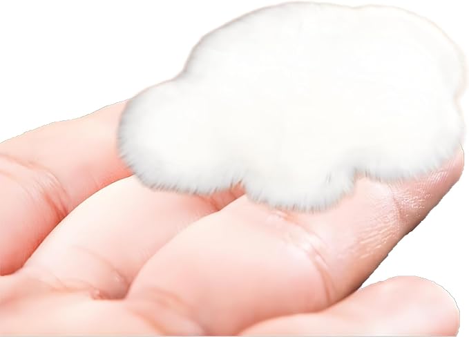 1:12 Scale Miniature Dollhouse Cloud Rug – Soft White Faux Fur Carpet, Cozy Bedroom & Living Room Accessory for Dollhouse Decoration, Mini Scene Layout, DIY Display & Micro Landscape Décor (5.8x3.8in)