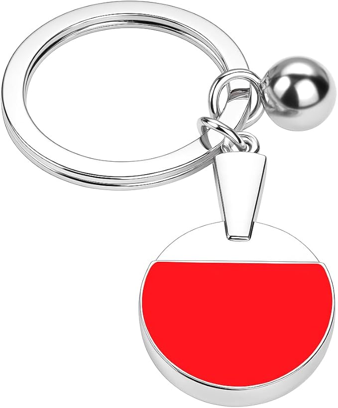 DONWOIE Ping Pong Keychain –Table Tennis Paddle & Ball Pendant with Red Accent, Sporty Bag Charm for Women,Cool Key Chains Gifts for Men Table Tennis Players, Fans, Coaches,