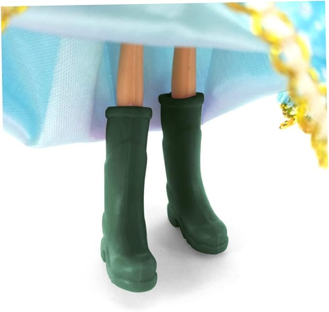 Dollhouse Rain Boots Miniature 1:12 Scale Color DIY Mini Rain Shoes Plastic Rainboot Decoration for Doll Dollhouse Accessories, Green| Boots