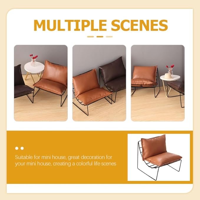 Kisangel Miniature Dollhouse Sofa Model Mini Furniture Single Couch 1: 12 Dolls House Living Room Accessories for Pretend Playset B