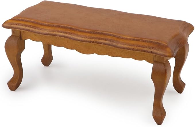 Miniature Furniture End Table 1:12 Furniture for Dollhouse Long Side Table Miniature Room Ornaments Living Room Bedroom Library Scene Decoration (Brown)