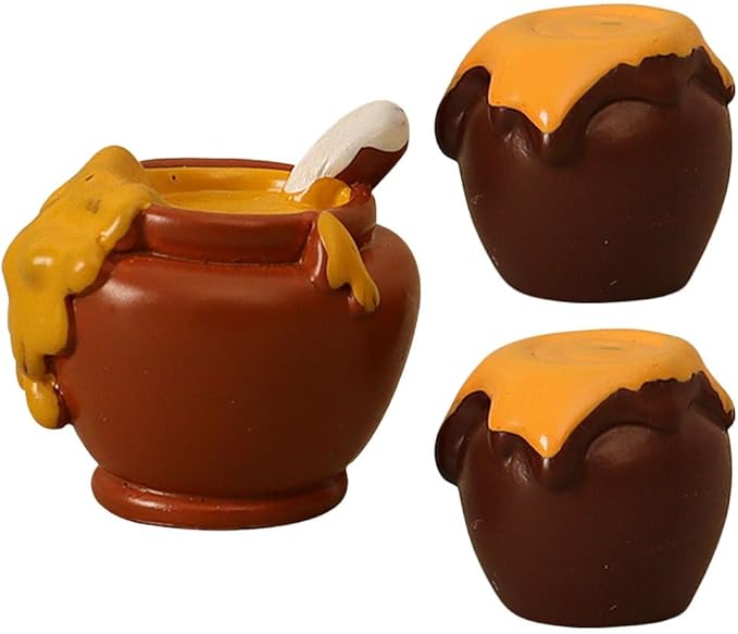 Mini Honey Jar Dollhouse Accessories - Realistic Resin Pot for Home Decor DIY Craft Projects and Miniature Food Displays