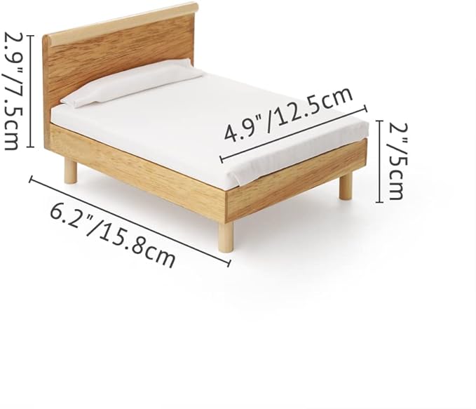 Odoria 1/12 Miniature Single Bed Dollhouse Furniture Accessories