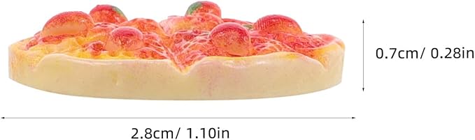 LIOOBO 60pcs Miniature Dollhouse Pizza Model - Realistic Resin Food Pretend Play Mini Pizza Figurines Tiny Fake Food Decor for Party and Festival Display