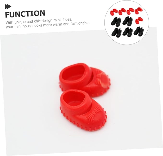 FOYTOKI Miniature Doll Shoes Set 10 Pairs 1 12 Scale Mini House Accessories Realistic Mini Shoes for Dollhouse Decoration and Craft Projects