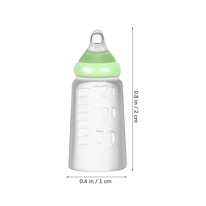 Kisangel 30pcs Miniature Baby Doll Bottles, Mini Bottles Plastic Resin Baby Shower Model for Party Games Decorations