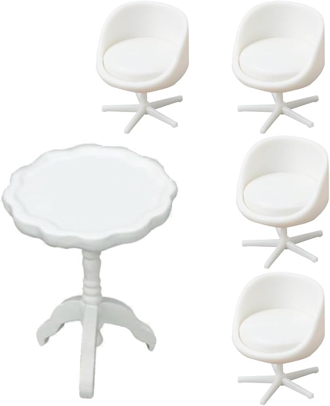 5 Pcs 1:25 Scale Miniature Classic European Style Armchair Set for Mini House Decor