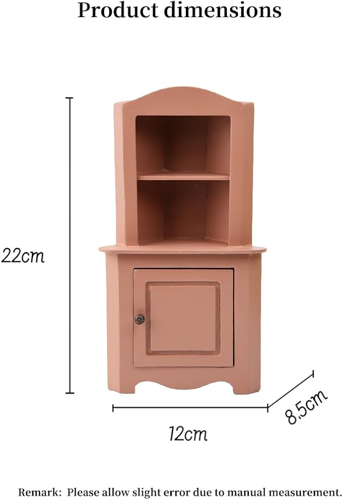 Miniature Wooden Dollhouse Corner Cabinet 1/12 Scale Closet for Mouse Hole Farm House - Dollhouse Furniture Decor Gift for 14+