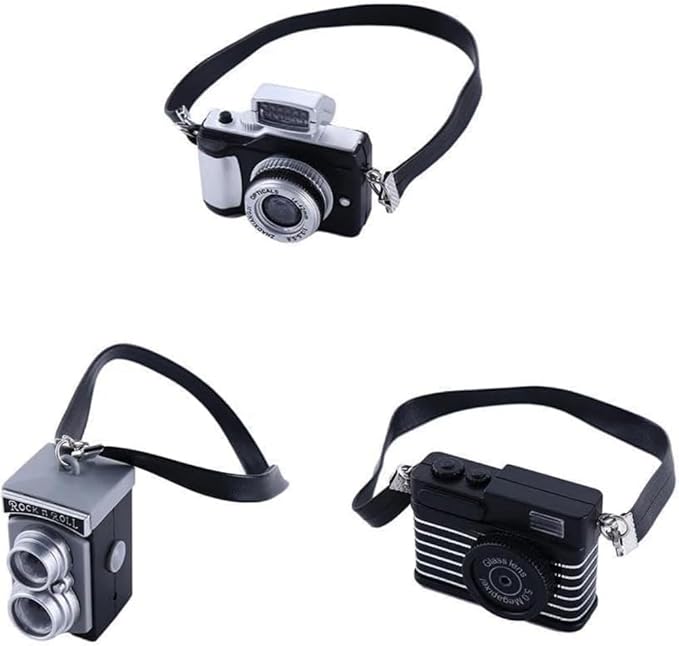 1:12 Scale Miniature Digital SLR Camera for Dollhouse for Plastic Mini Furniture Accessory, Retro Theme Bedroom Wall Decor