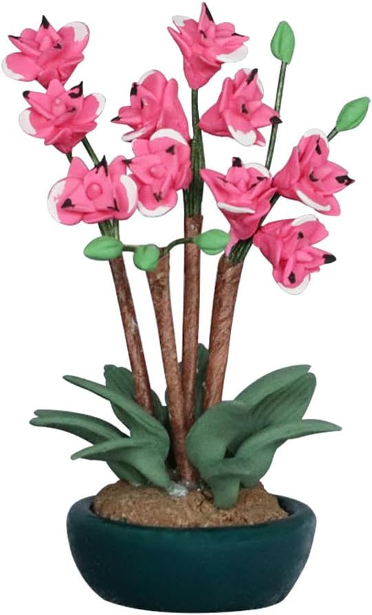 Toyvian Miniature Dollhouse Furniture Simulation Pot Plant Decoration 2.75 Inch Tiny Potted Plant for Dollhouse Accessories and Mini Scene Layout