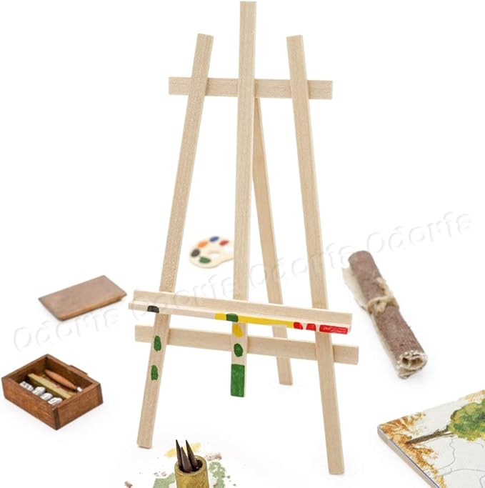 Odoria 1/12 Miniature Set of Paint Easel Dollhouse Decoration Accessories