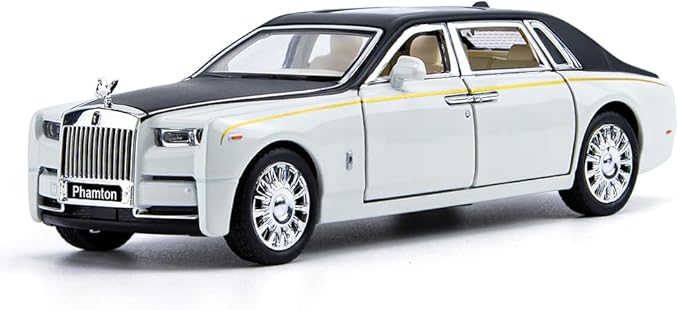 Toy Cars Phantom Model White Alloy Collectibles Diecast Vehicles with Sound and Light
