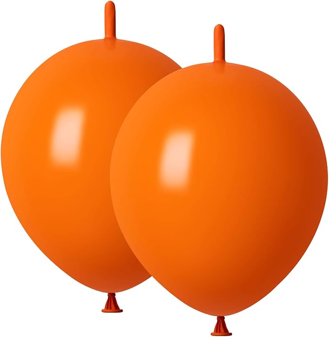 ADIDO EVA Link Balloons 6 Inch Orange Latex Quick Linkale Balloon 80 Pcs for Birthday, Halloween, Christmas, Party Festival Decorations