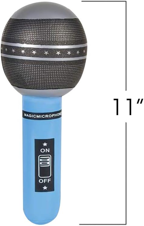 Inflatable Microphones, 24 Piece Set, Pretend Play Microphone Inflates, Durable Water Pool Toys in Assorted Colors, Fun Birthday Party Favors for Kids