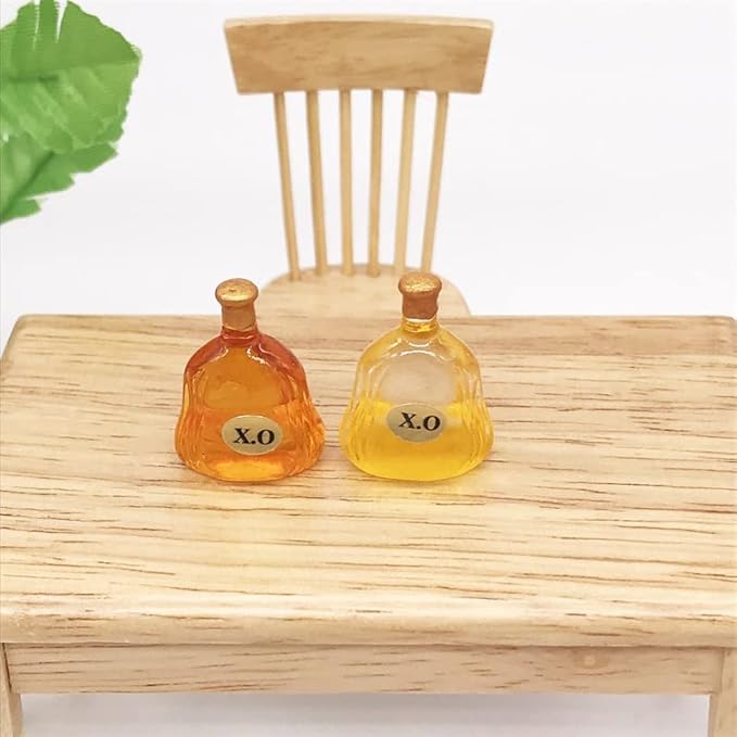 SXFSE Dollhouse Decoration Accessories, 1:12 Dollhouse Miniature 6 PCS Wine Bottle Set Model