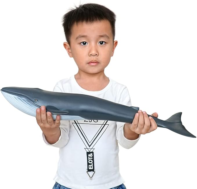 SmilerSmile Simulated Ocean Big Animal, One pc 15Inch Soft Filled Rubber Sea Educational Toys (Blue Whale)