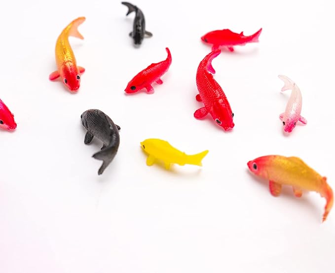 X Hot Popcorn 40Pcs Mini Koi Fish Mini Goldfish Figurines Miniature Koi Fish Tiny Goldfish Fairy Garden Supplies
