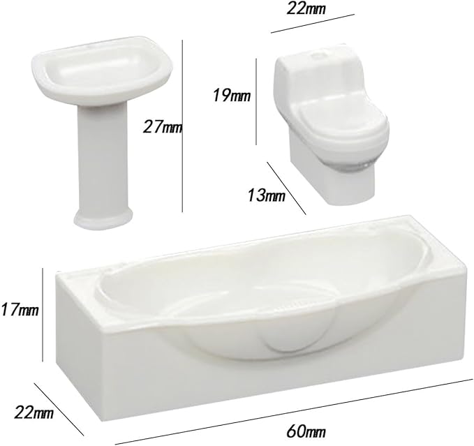 Miniature Bathroom Sink Set for Dollhouse Decor, S