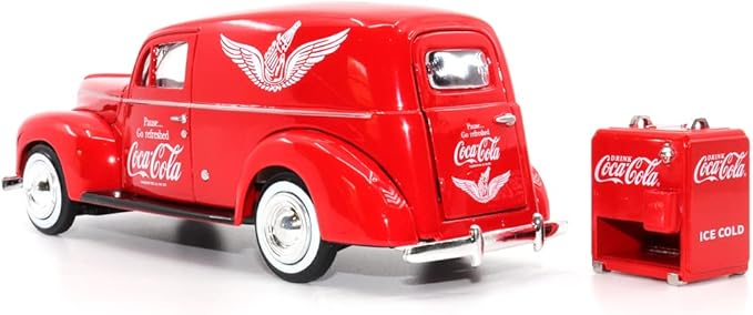 Motor city classics Coca-Cola Diecast Collectible | 1940 Ford Delivery Van with Cooler | 1:24 Diecast Scale Model 424195 | Officially Licensed Coca-Cola Diecast