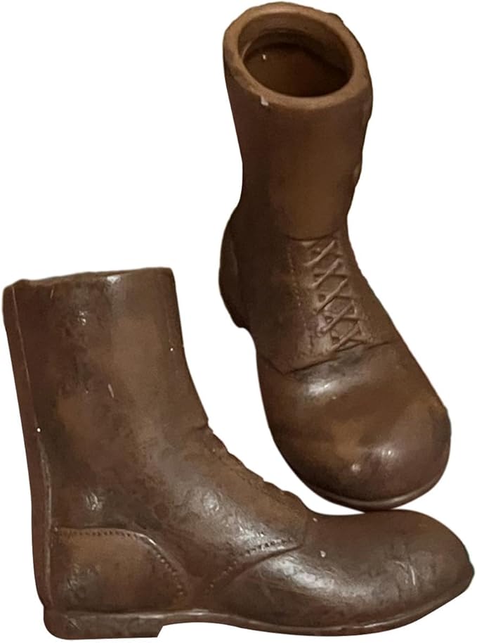 1:6 Scale Doll Accessories - Round Toe Work Boot for 12inch Figures, Brown