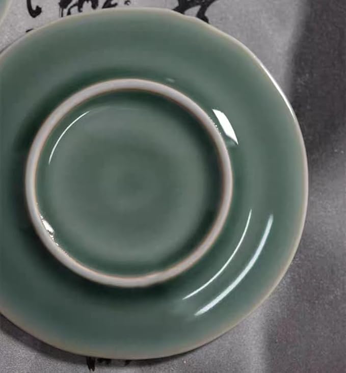 Small Jewelry Tray,Lotus Leaf Shape Decorative Ring Dish, Ceramic Green Porcelain Plate Dish Miniature Container for Jewelry Personal Items Incense Holders Trays Home Decoration Gifts