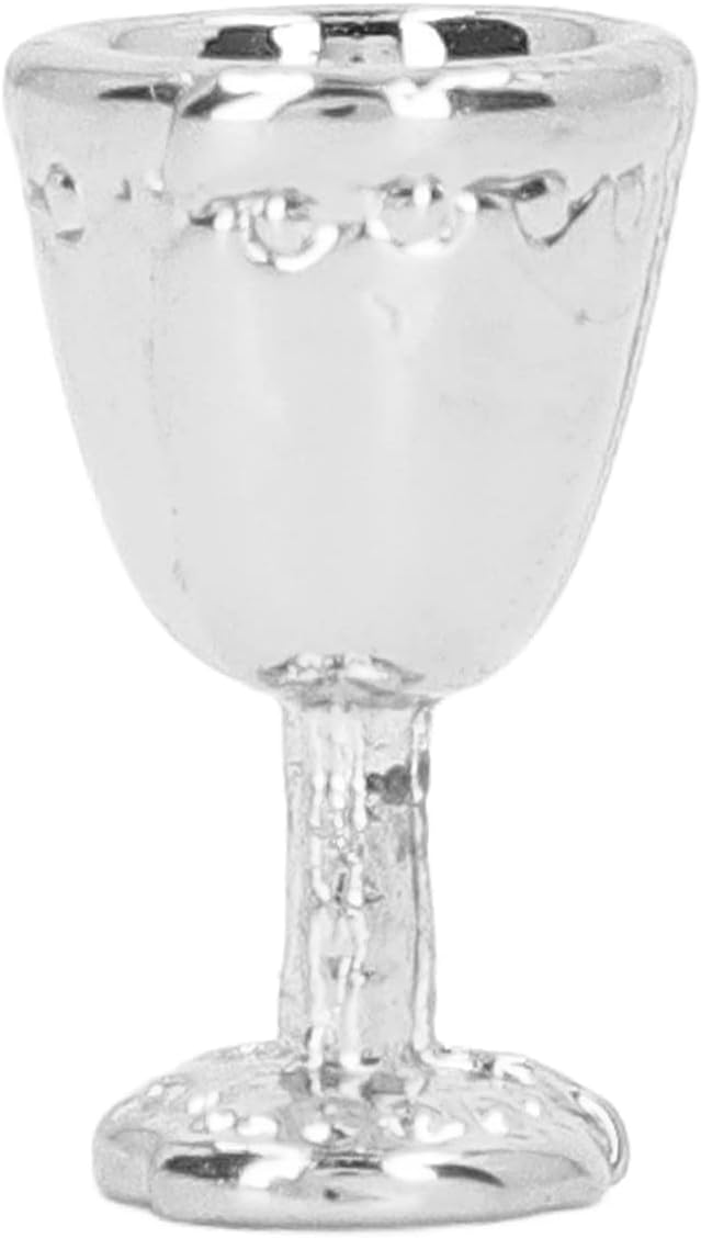 4Pcs Miniature Champagne Wine Glas, Mini Bottles Dollhouse Champagne Set Simulation Miniature Glasses Cups for 1:12 Accessories (4 Silver)
