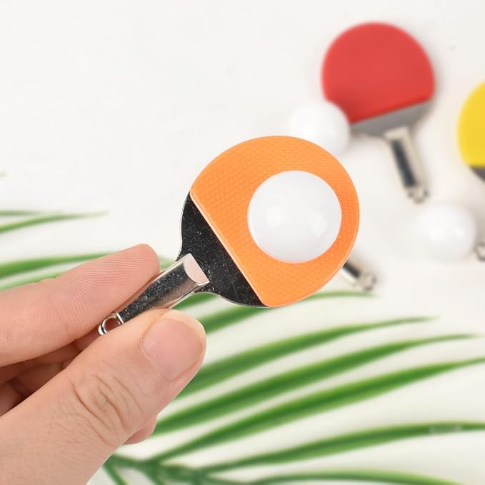 HUIANER Miniatures Table Tennis Racket 10pcs Mini Ping Pong Racket Keychain Dollhouse Accessories Sports Mini Tennis Set Mini Dollhouse Kitchen Fairy Garden Cake Topper Decoration