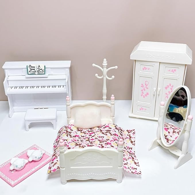Miniature Bedroom Cabinet Set for Dollhouse Decor Mini Furniture for Boys and Girls Realistic Miniature Toy