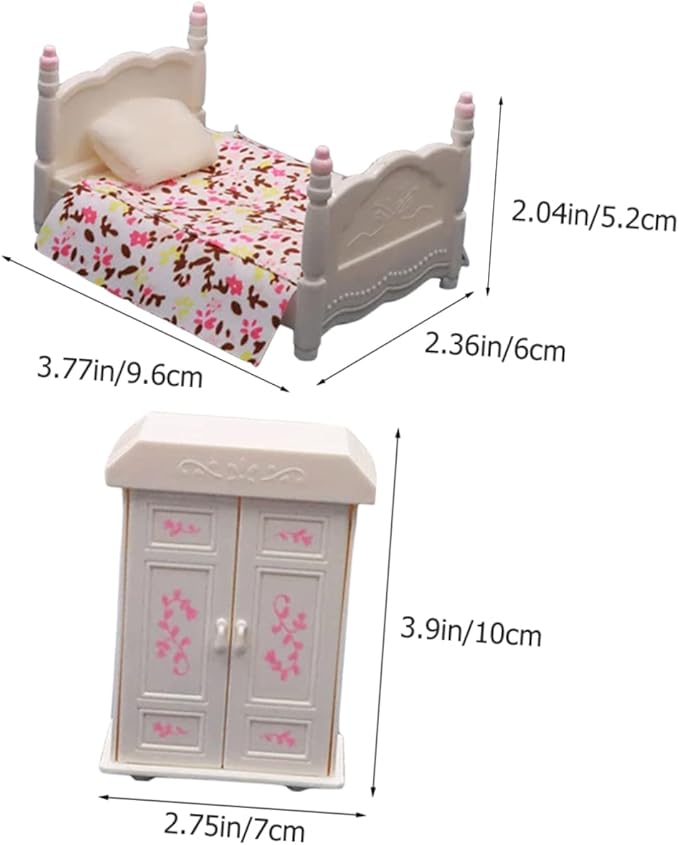 Milisten 1Set Miniature Bedroom Furniture Wear Resistant Dollhouse Decor for DIY Crafts Home Decor and House Accessories for Bedroom Ornamentation and Present Giving