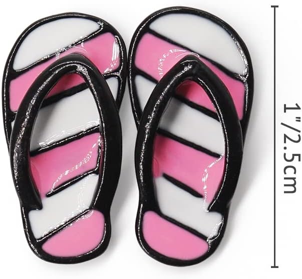 Odoria 1/12 Miniature Flip Flops Dollhouse Decoration Accessories, Pink