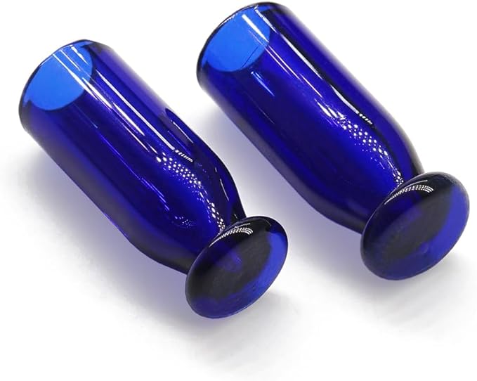 Odoria Dollhouse Drinking Glasses Miniature: 1/12 Scale Water Wine Glass for Doll House Kitchen Dining Room - Mini Blue Drinkware Restaurant 2Pcs