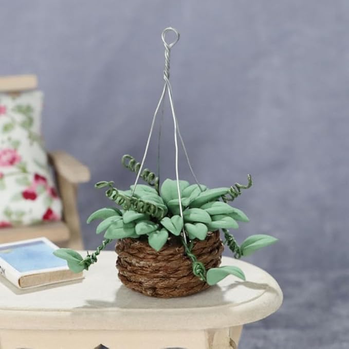 Garneck 3Pcs 1:12 Mini Dollhouse Resin Plant Decor - Cute Tiny Green Plant Accessories for Dollhouse and Miniature Garden