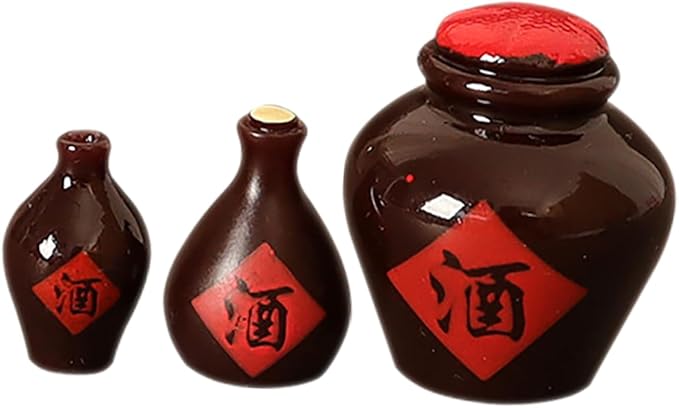 ORFOFE 3Pcs Wine Bottles Authentic Resin Dollhouse Miniatures Detailed Miniature Alcohol Bottles for Realistic Scenes for Home Decor and Play