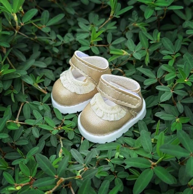 Compatible with Labubu Doll Shoes for 17cm Doll,Shoes Used for Labubu Accessories (HB-Gold)