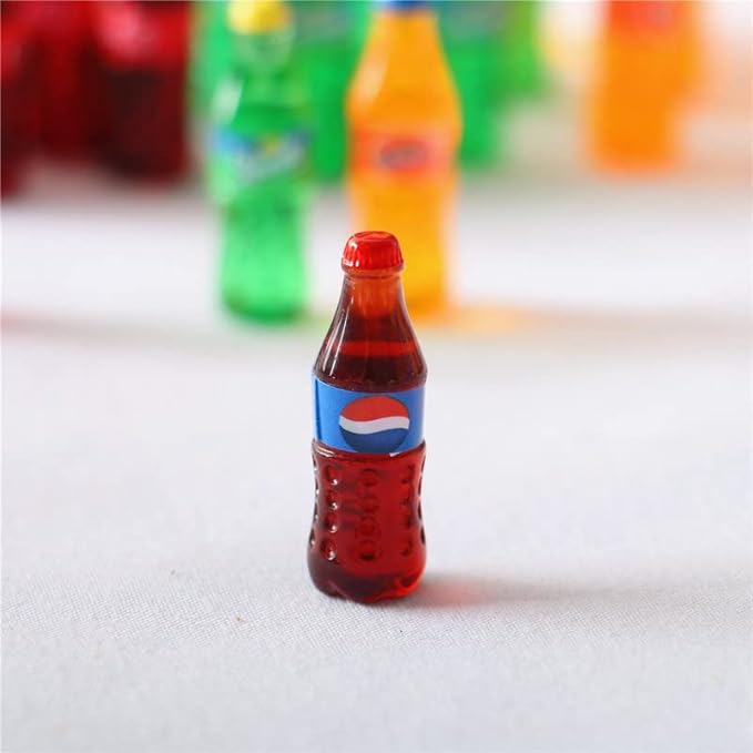 Dollhouse Decoration Accessories, 1:12 Dollhouse Ornament 4 Pcs Mini Simulation Bottled Cola Soda Drink