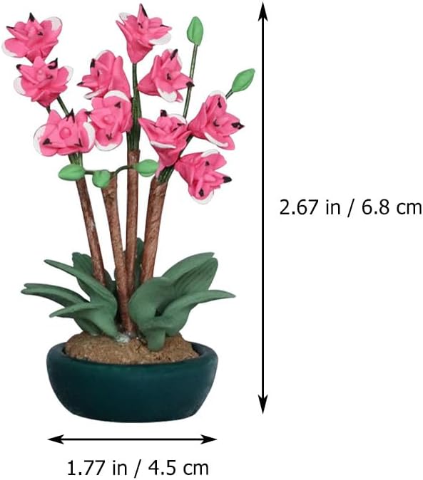 Toyvian Miniature Dollhouse Furniture Simulation Pot Plant Decoration 2.75 Inch Tiny Potted Plant for Dollhouse Accessories and Mini Scene Layout