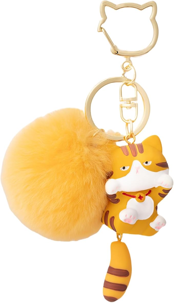 Jekvill Cat Keychain bag charms for handbags Cute Keychains for Women Kawaii Cat Backpacks Accessories cat plush keychain