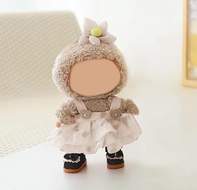 Compatible with Labubu Doll Shoes for 17cm Doll,Shoes Used for Labubu Accessories(GZA-Black)