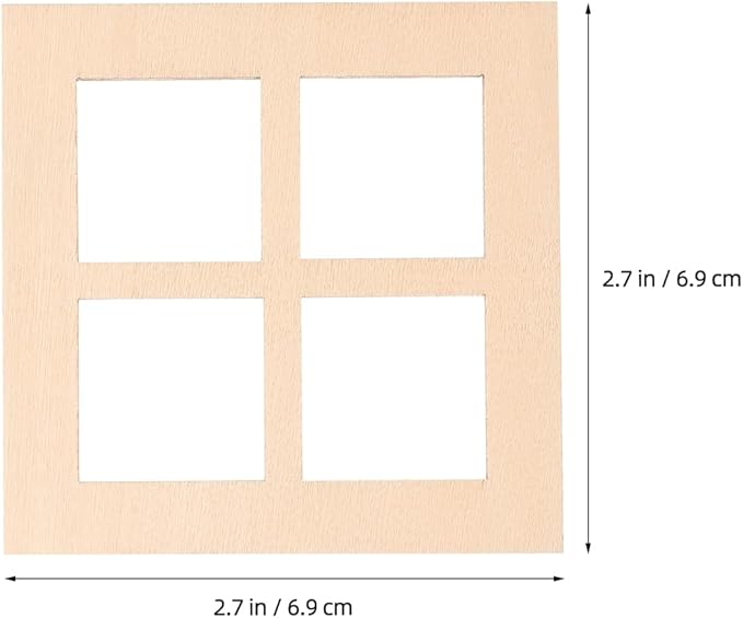 DOITOOL Dollhouse Wooden Windows 10PCS Square Miniature Window Frame Dollhouse Furniture Mini Window Tiny Wooden Window Models Dollhouse Accessories for Dolls Houses Decoration - 7cm